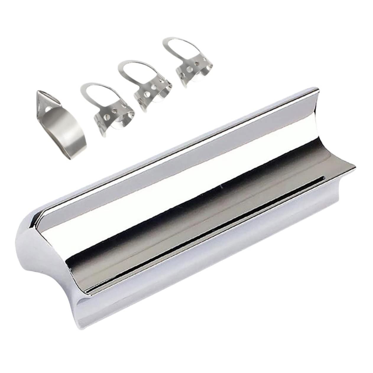 Holibanna 5Pcs Stainless Steel Guitar Slide Bar with Picks Durable Tone Bar for Electric Guitar Convenient and Practical for Musicians