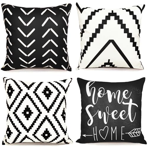 RYSMIYOU Decorative Throw Pillow Covers 18x18 inch Set of 4