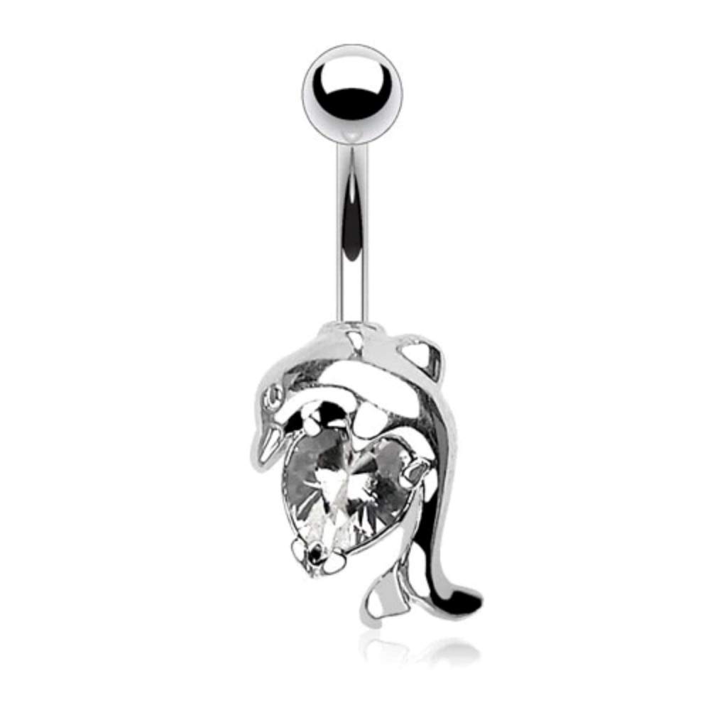 BodyJewelryOnlineNemesis Body Jewelryâ„¢ Women's Nemesis Body Jewelry 14g Surgical Steel Dolphin Sexy Belly Button 14 Gauge 3/8" Nemesis Body Jewelry