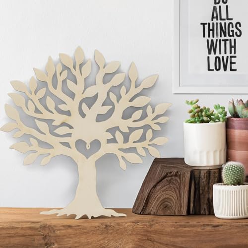 Arbre généalogique en bois Love Grows Here pour centre de table rustique