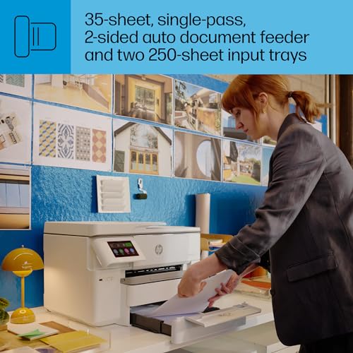 HP OfficeJet Pro 9730e Wide-Format Wireless All-in-One Color Inkjet Printer, Print, scan, Copy up to 11x17', ADF, Duplex Printing Best-for-Office, 3 Month Instant Ink Trial Included (537P6A)
