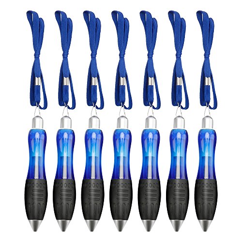 BeFirst Retractable Super Big Fat Pens with Black Gel Ink and Deep Blue Body for Arthritis and Hand Pain -Hanging Rope
