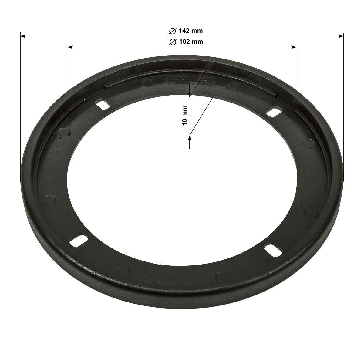 Tomzz Audio Griglia per altoparlante DIN 100mm nero 2 pezzi anello di plastica set griglia metallica