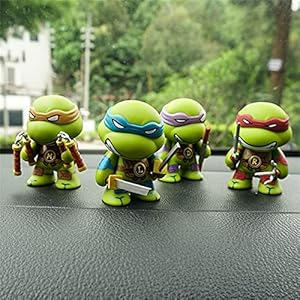Set van 4 cartoon figuur Teenage Mutant Ninja Turtles Ornament Decorations, Action Figure Collectible Toys for Kids…