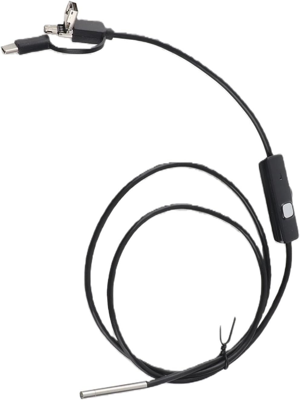 3 in 1 Endoscope 3.9mm Lens Type C Inspection Camera IP67 Borescope Snake Camera with 6 Adjustable LED Lights 1 Meter Soft Cord