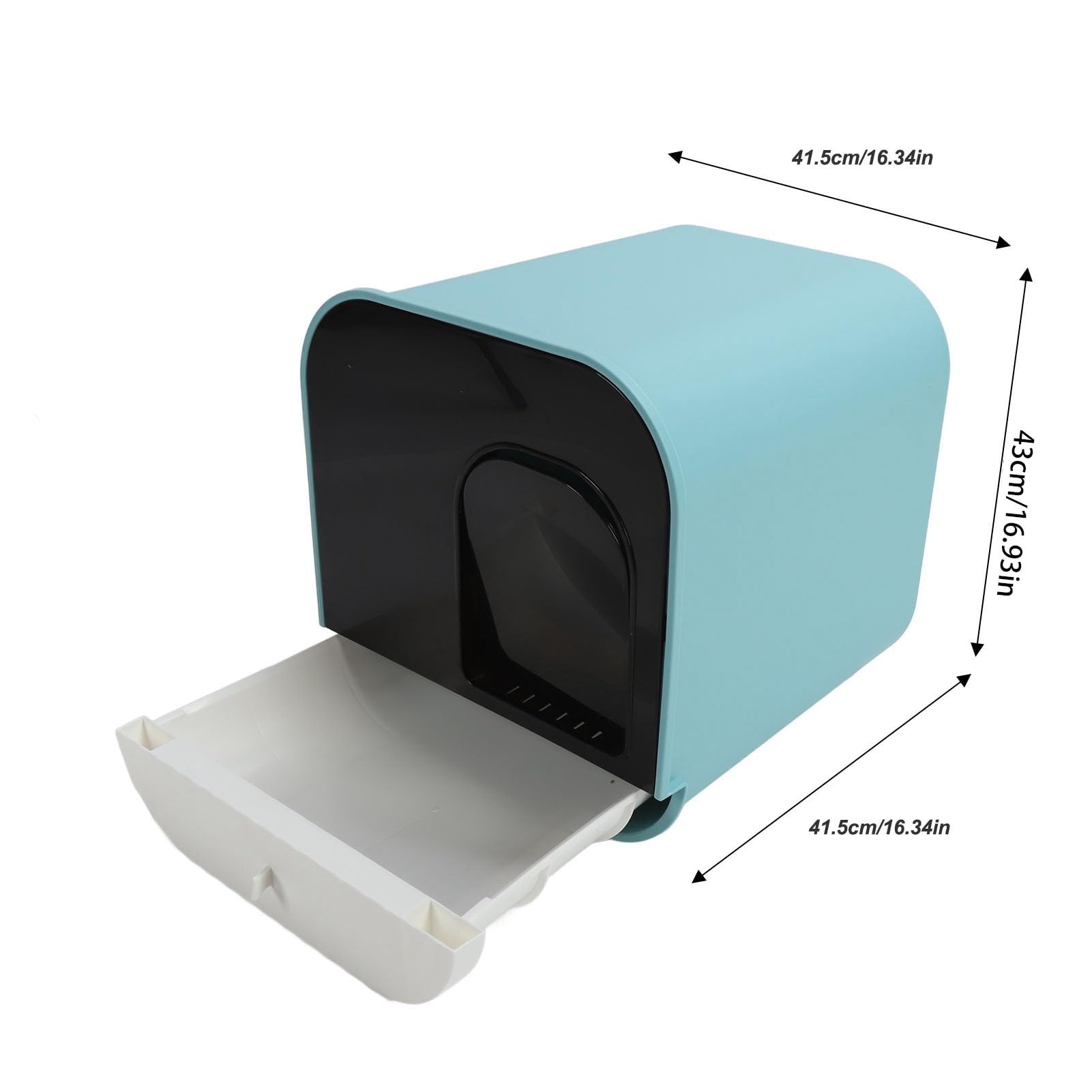 SIXRUN Spaziosa Lettiera per Gatti Chiusa con Cassetto estraibile. Comodo Kit Lettiera per un Ambiente Domestico Fresco e Ordinato (BLUE)