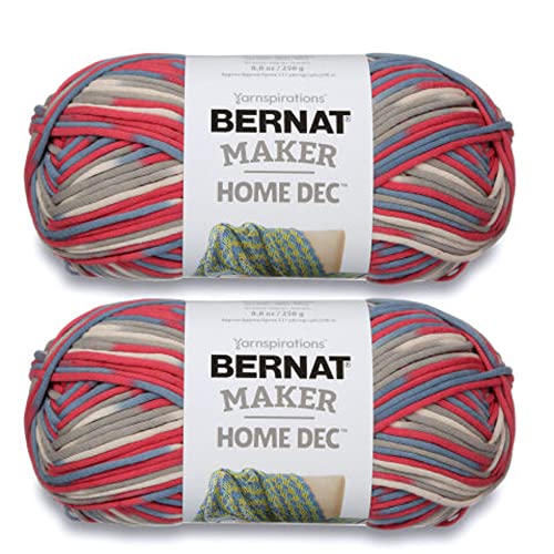 Image of Bindertek Bernat Maker Home Dec Nautical Varg Yarn - 2 Pack of 250g /8.8oz - Cotton - 5 Bulky - 317 Yards - Knitting /Crochet, Pink