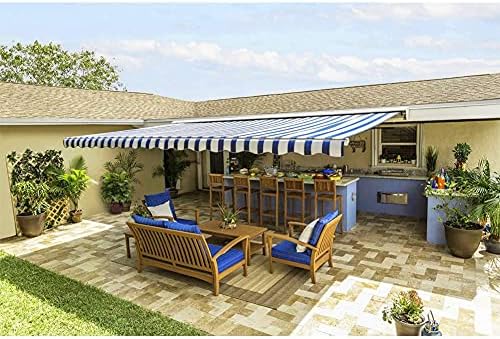 Garden Awning Patio Retractable Manual Awning Canopy Sun Shade Shelter with Winding Handle (L2xW1.5m, Grey)
