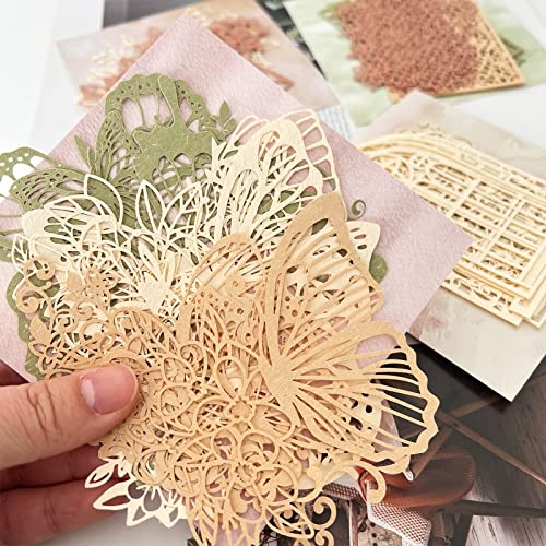 40 Pcs Vintage Cutout Lace Scrapbook Paper Junk Journal Supplies Aesthetic Plant Windows Series Skeleton Decorative Papers For Scrapbooking Diy Art Journaling Bullet Embellishment Journals Planners #TOP4