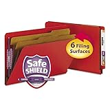 Smead End Tab Pressboard Classification File Folder with SafeSHIELD Fasteners, 2 Dividers, 2