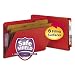 Smead End Tab Pressboard Classification File Folder with SafeSHIELD Fasteners, 2 Dividers, 2" Expansion, Legal Size, Bright Red, 10 per Box (29783)