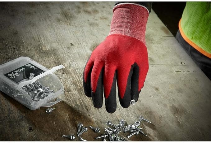 Fits Milwaukee 48-22-8903B 12PK Cut 1 Dipped Gloves XL | ANSI A1 Cut-Resistant Work Gloves, Nitrile Coated, Breathable Knit – 12-Pack for Construction & Industrial Use