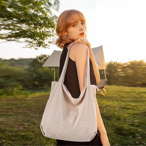 Bolsa Tote de pana para mujer ligera y casual miniatura 4