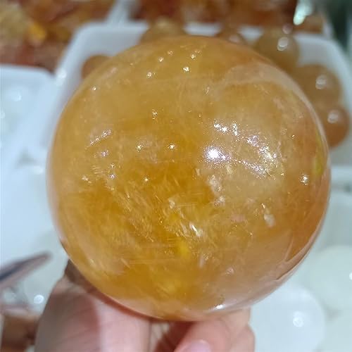 Miniatura 3 de AtkitS Bola de calcita de Miel Naranja Natural, bola de Cristal de cuarzo, Mineral Reiki, curación, hogar, oficina, desmagnetización, Gema de