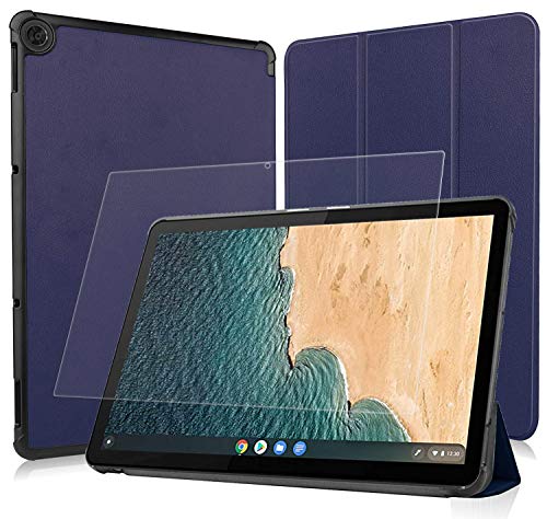 FOR Lenovo IdeaPad Duet Chromebook 10.1 ケース FOR Lenovo IdeaPad Duet Chromebook 10.1 保護カバー衝撃吸収 + FOR Lenovo IdeaPad Duet Chromebook 10.1 強化ガラスフィルム 表面硬度9H 飛散防止処理 タブレット 専用 液晶保護フィルム 全面保護