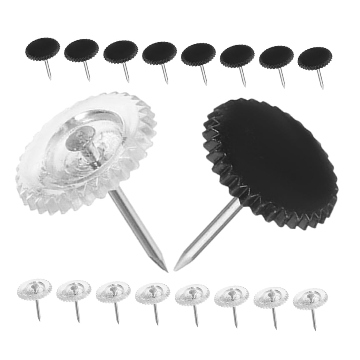 Uonlytech 5 Sätze Pushpins Für Pinnwand Transparente Reißnägel Schwarze Pinnwandstecker Für Büro Und DIY Projekte Praktisch Für Nachrichten Und Notizen Boxen À 200 Stück * 5