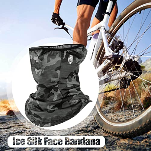 Proteção Uv, Lenço pescoço resfriamento seda gelo à prova vento, Bandanas ciclismo respiráveis reuti