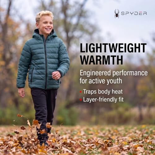 Image of Spyder Boys Puffer Jacket - Packable Lightweight Hooded Winter Coat