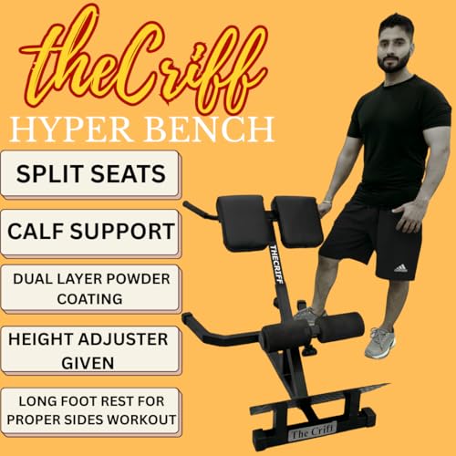 Image of Hyperextension Roman Chair Bench for Back Workout | 2x2 Pipe Structure | Powder Coated | Lower Back & Core Exercise Equipment for Home & Commercial Gym (TC-148 SS)