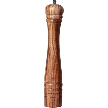 Salt/Pepper Mills - Set of 2 Wooden Spice Mills with Ceramic Grinder