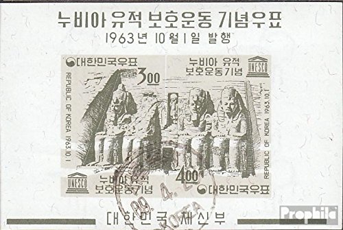 Prophila Collection Sud-Corea Block 182 (Completa Edizione) 1963 Nubian Monumenti (Francobolli per i Collezionisti) Cultura