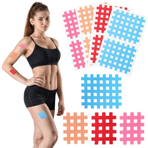 TIDEVAN 172 Piezas Parches Acupuntura,Parches de Rejillas Autoadhesivas Parches en Malla con Adhesivo extra Fuerte,Parches de Acupuntura Impermeables para Acupuntuación,Gatillo,Punto Dolor