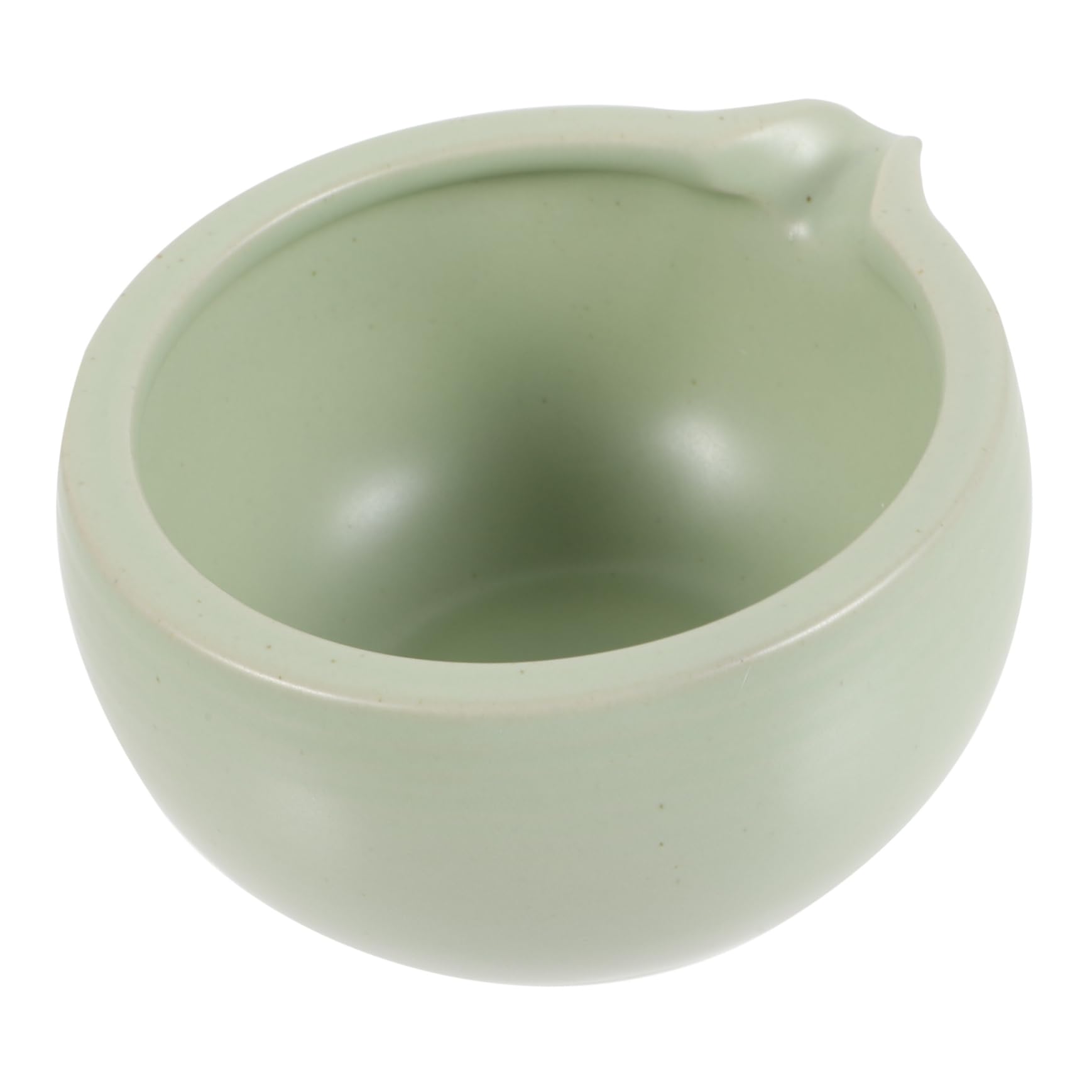 BIUDECO Ceramic Matcha Bowl Spout White Japanese Tea Cup for Tea Ceremony Tea House