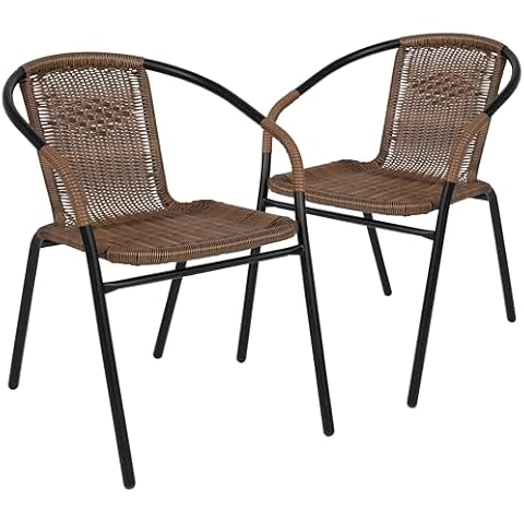 EMMA + OLIVER Rattan Indoor-Outdoor Restaurant Stack Chair Cover
