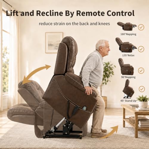 Image of Oversized Power Lift Recliner for Big & Tall, 400 LBS, 25 inch Wide