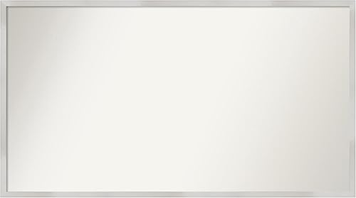 Amanti Art Espejo de baño plateado para sobre el fregadero, 25 x 45 pulgadas, espejo rectangular plateado esbelto hecho a medida, marco de madera