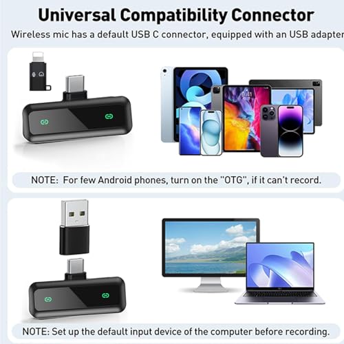 Image of Wireless Lavalier Microphone for iPhone, Android, iPad, Lavalier Microphone for Video Recording -Noise Reduction Lapel Mic for Recording,Clip on Mic, Mic Pro for Video Recording,Tiktok,Vlog,Youtube