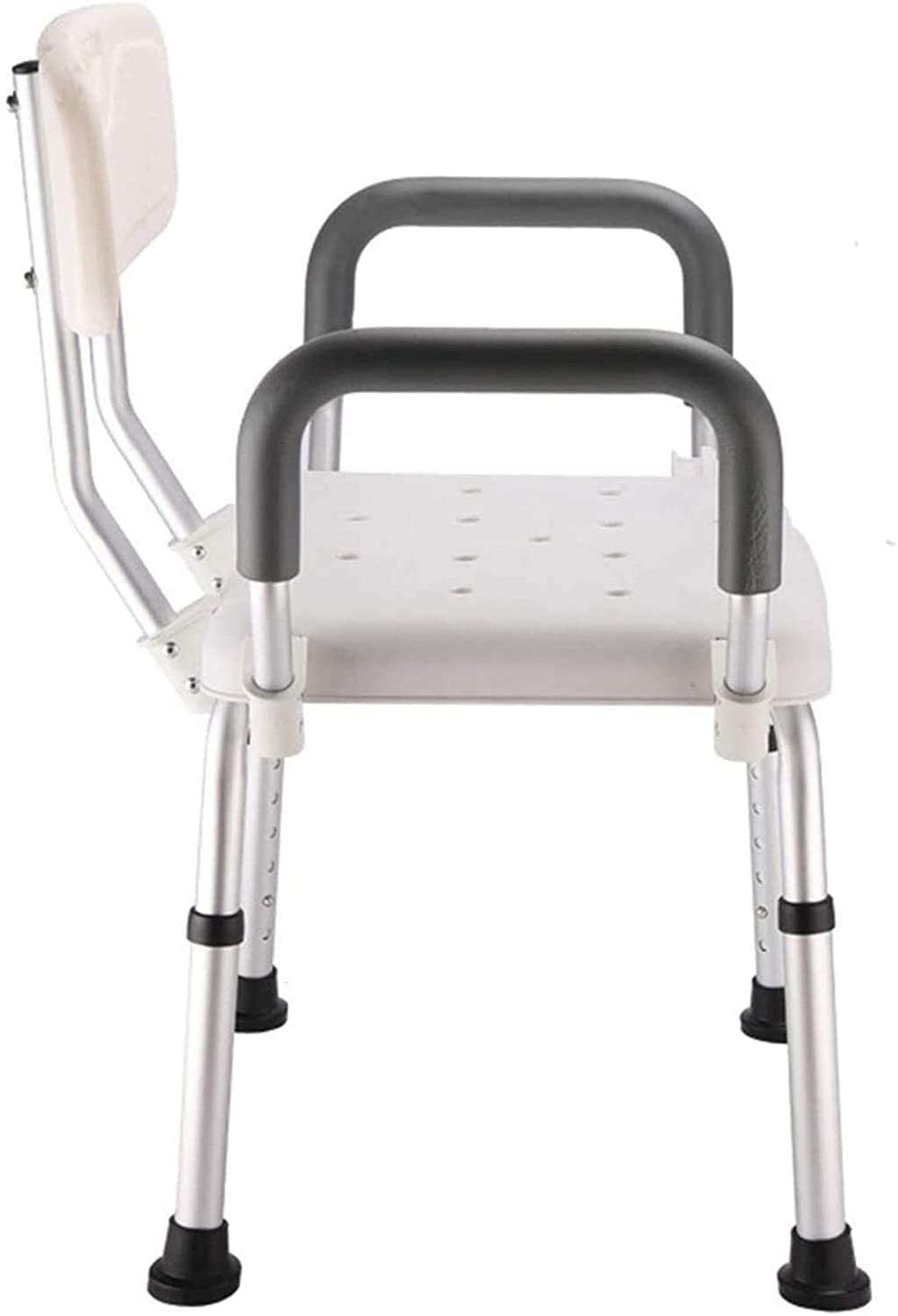 Taburete de Ducha Asiento de Ducha Silla de Ducha Regulable en Altura con Reposabrazos y Respaldo Asiento de Ducha Pesado Seguridad Antideslizante (C) (A) (A)
