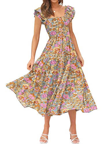 white christmas dresses Yellow Strappy Smock Midi Dress – AX Paris main image 1