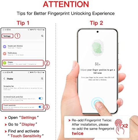 JETech Ochraniacz Ekranu dla Samsung Galaxy S23 5G 6,1 Cala z Obiektyw Aparatu Ekranu, Screen Protector Szkło Hartowane Film Folia, Odciski Palców ID Kompatybilny, HD Clear, 2 Sztuki Każdy