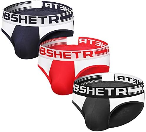 BSHETR Herren-Unterwsche, Unterhosen Mnner Slips, 3er-Pack, 5er-Pack, Netzstoff, niedrige Taille, mehrfarbig, weiche Unterhose Feuchtigkeitstransport Kontrastfarbe niedrige Taille Unterhosen