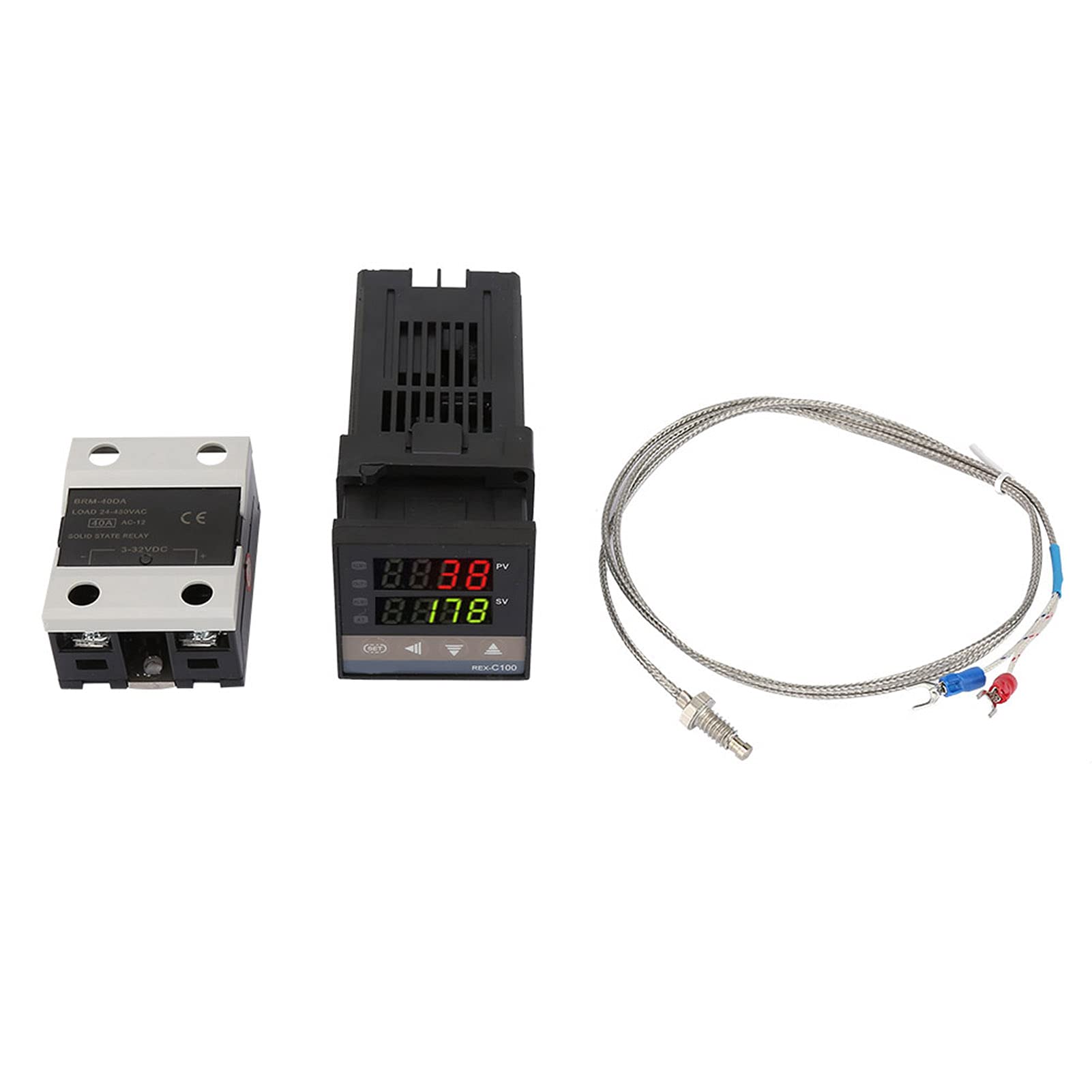 REX-C100 Régulateur de température PID, Kit d'alarme pour thermostat de régulateur de température PID 0~1300 ℃ Alarme numérique