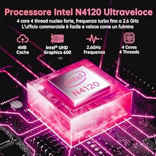 MOREPC Laptop 14",Notebook Portatile Leggero, Celeron N4120, 6GB RAM DDR4,Include una Pellicola Protettiva per Tastiera in Layout Italiano, Ideale per Studio e Lavoro (8+512GB)