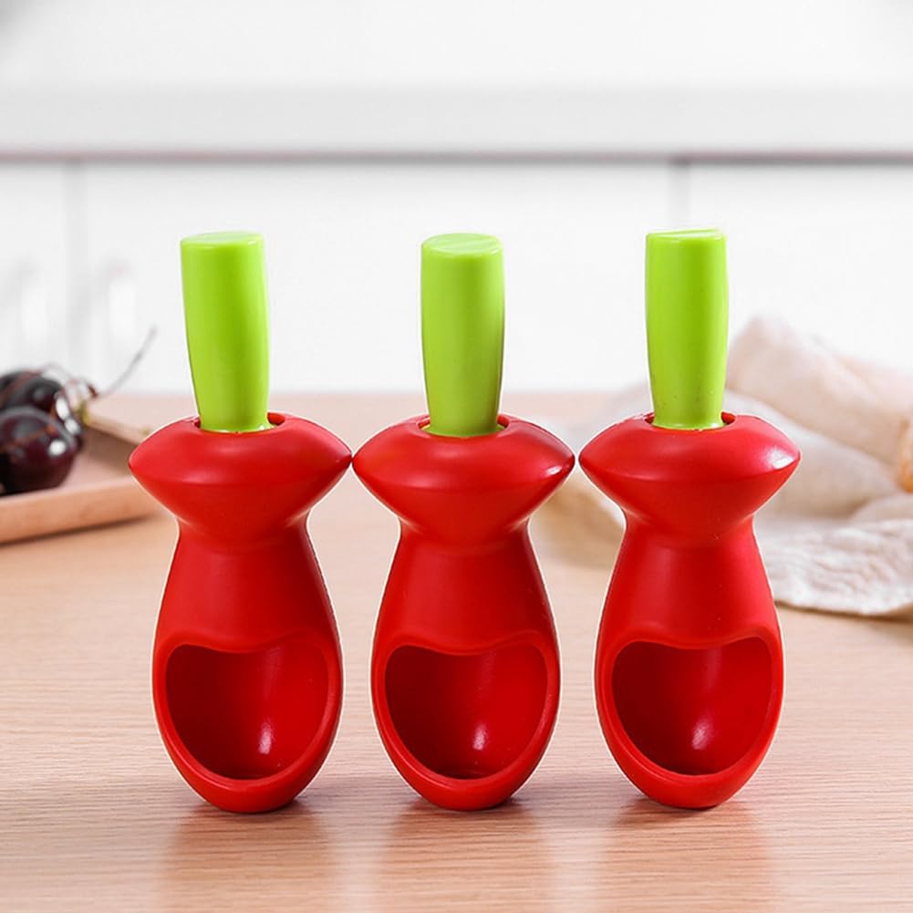 Geuxe 2pcs Cherry Pitter Tool, Pit Remover,Olive Pitter Tool for Making Cherry Jam, Cherries Pitter Remover