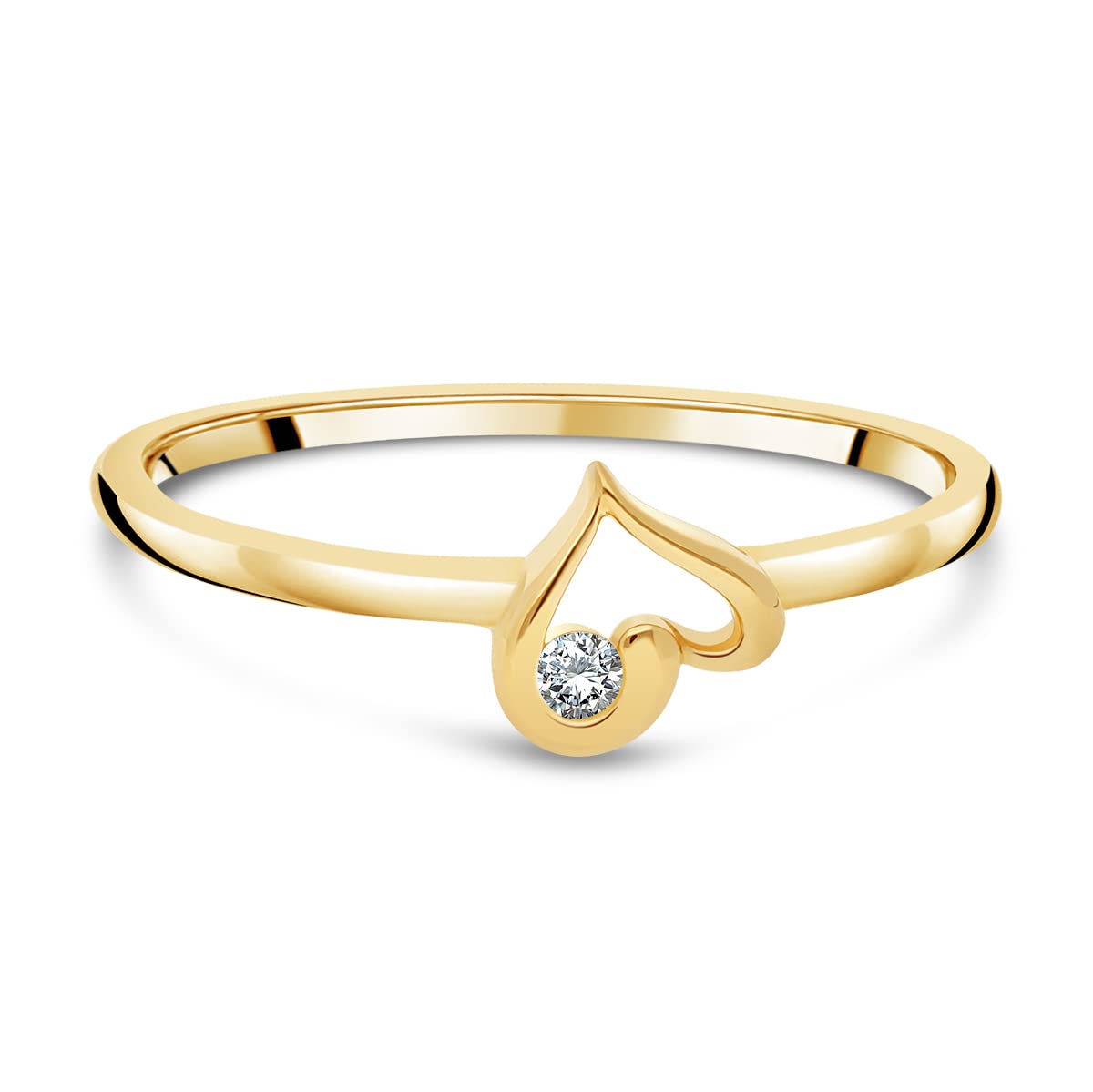 Damenring aus Gelbgold 375/1000, mit weißen Diamanten