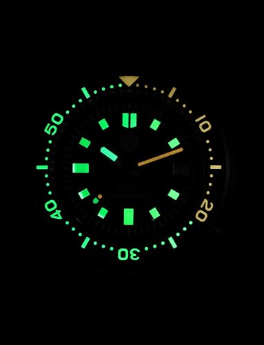 Miniatura 5 de watchdives Reloj de buceo automático para hombre, NH35 Movimiento 6105, reloj de pulsera de 656.2 ft de cristal de zafiro para hombre, con pulsera