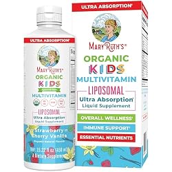 MARYRUTH'S Organic Kids Multivitamin Liposomal, 15.22 oz, Immune Support | Sugar Free, Immune Support, Bone Health, Cognitive Health, Overall Wellness