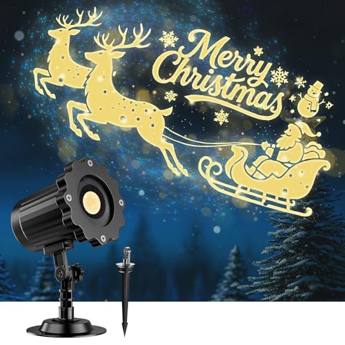 Weihnachten Deko Outdoor Indoor,3D Dynamische Schlitten Weihnachten...