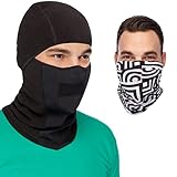 MaxPro Balaclava Ski Mask + Versatile Sports/Casual Headband Premium Bundle. Black Balaclava Ski Mask + Magic Scarf/ Winter Face Mask,Large/X-Large