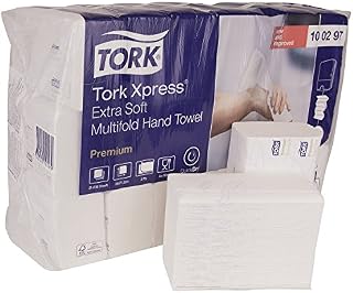 Tork Premium 100297 Extra Soft Xpress Multifold Paper Hand Towel, 4-Panel, 2-Ply, 8.35"