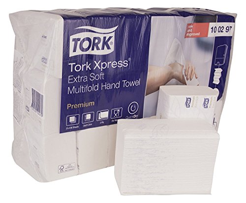 Tork Premium 100297 Extra Soft Xpress Multifold Paper Hand Towel, 4-Panel, 2-Ply, 8.35"