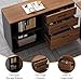 Tribesigns 63‘’ L-Shaped Executive Desk, Office Table with 39.37-Inch Drawers Cabinet, Large Computer Desk with Storage Shelves, Business Furniture Set for Home Office, Brown & Black