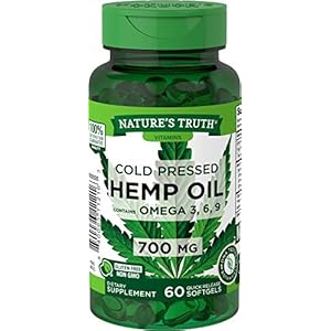 Nature’s Truth Hemp Oil | 60 Softgels | 1400mg | Non-GMO & Gluten Free Supplement | Cold Pressed from Hemp Seeds