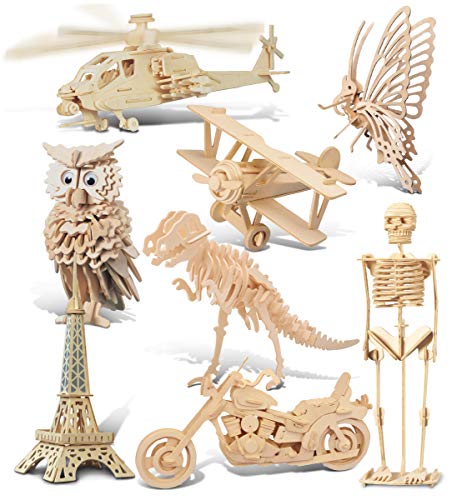 Puzzled 3D Wooden Puzzles Pack of 30 - Wood Craft Construction Model Kits for Kids & Adults of Assorted Random 30 Kits, Educational DIY Toy, Unfinished Crafting Hobby Puzzle to Build & Paint by Puzzled - Used condition - US$66.52