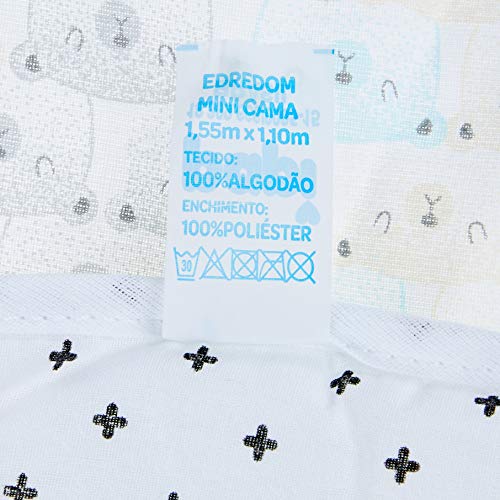 Edredom Avulso P/ Mini Cama Papi Baby Dupla Face para Bebê 1,55M X 1,10M Contém 01 Un
