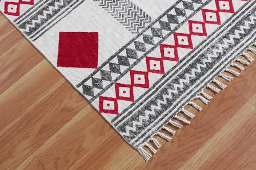 Tapis à tissage plat en coton robuste pour intérieur extérieur - 8